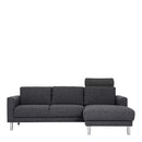 Cleveland Antracit Right Hand Chaise Longue by Lavishway | Fabric Sofas-34929