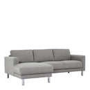Cleveland Light Grey Left Hand Chaise longue by Lavishway | Fabric Sofas-34918