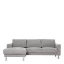 Cleveland Light Grey Left Hand Chaise longue by Lavishway | Fabric Sofas-34921