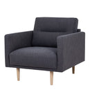 Larvik Fabric Armchair with Oak Legs by Lavishway | Fabric Sofas-40729