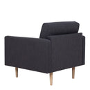 Larvik Fabric Armchair with Oak Legs by Lavishway | Fabric Sofas-40730
