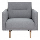 Larvik Grey Fabric Armchair with Oak Legs by Lavishway | Fabric Sofas-40735