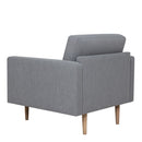 Larvik Grey Fabric Armchair with Oak Legs by Lavishway | Fabric Sofas-40737