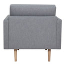 Larvik Grey Fabric Armchair with Oak Legs by Lavishway | Fabric Sofas-40738