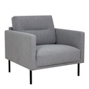 Larvik Grey Fabric Armchair Black Legs Chair by Lavishway | Fabric Sofas-33136