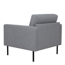 Larvik Grey Fabric Armchair Black Legs Chair by Lavishway | Fabric Sofas-33138