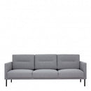 Larvik Fabric 3 Seater Sofa with Black Legs by Lavishway | Fabric Sofas-34912