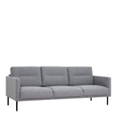 Larvik Fabric 3 Seater Sofa with Black Legs by Lavishway | Fabric Sofas-34911
