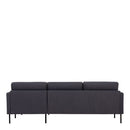 Larvik Chaise Longue Sofa with Black Legs by Lavishway | Fabric Sofas-34903
