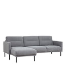 Larvik Chaise Longue Sofa with Black Legs by Lavishway | Fabric Sofas-34891