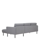 Larvik Chaise Longue Sofa with Black Legs by Lavishway | Fabric Sofas-34893