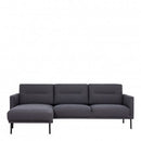 Larvik Fabric Antracite LH Chaise Longue Sofa by Lavishway | Fabric Sofas-40663