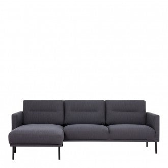 Larvik Fabric Antracite LH Chaise Longue Sofa by Lavishway | Fabric Sofas-40663