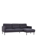 Larvik Fabric Antracite LH Chaise Longue Sofa by Lavishway | Fabric Sofas-40664