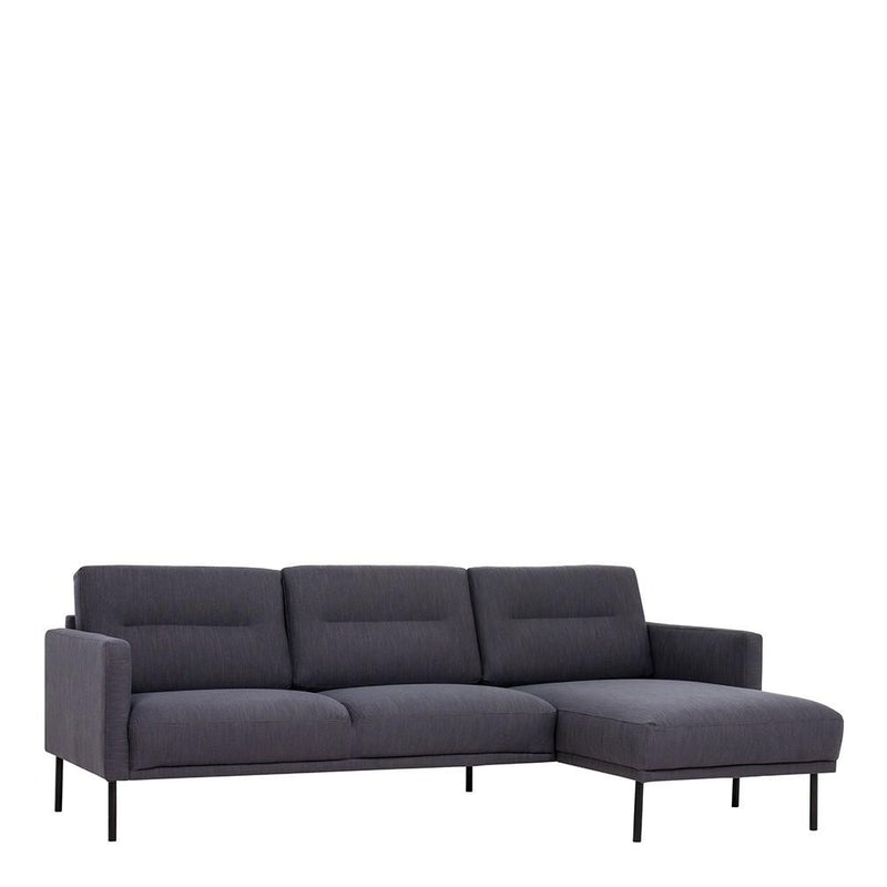 Larvik Fabric Antracite LH Chaise Longue Sofa by Lavishway | Fabric Sofas-40664
