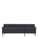 Larvik Fabric Antracite LH Chaise Longue Sofa by Lavishway | Fabric Sofas-40666