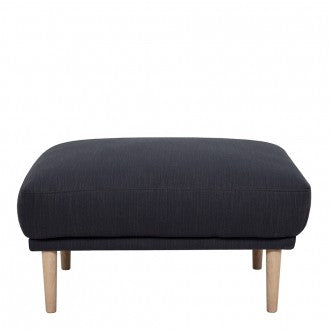 Larvik Fabric Foot Stool With Oak Legs by Lavishway | Stools & Pouffes-40698