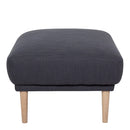 Larvik Fabric Foot Stool With Oak Legs by Lavishway | Stools & Pouffes-40700