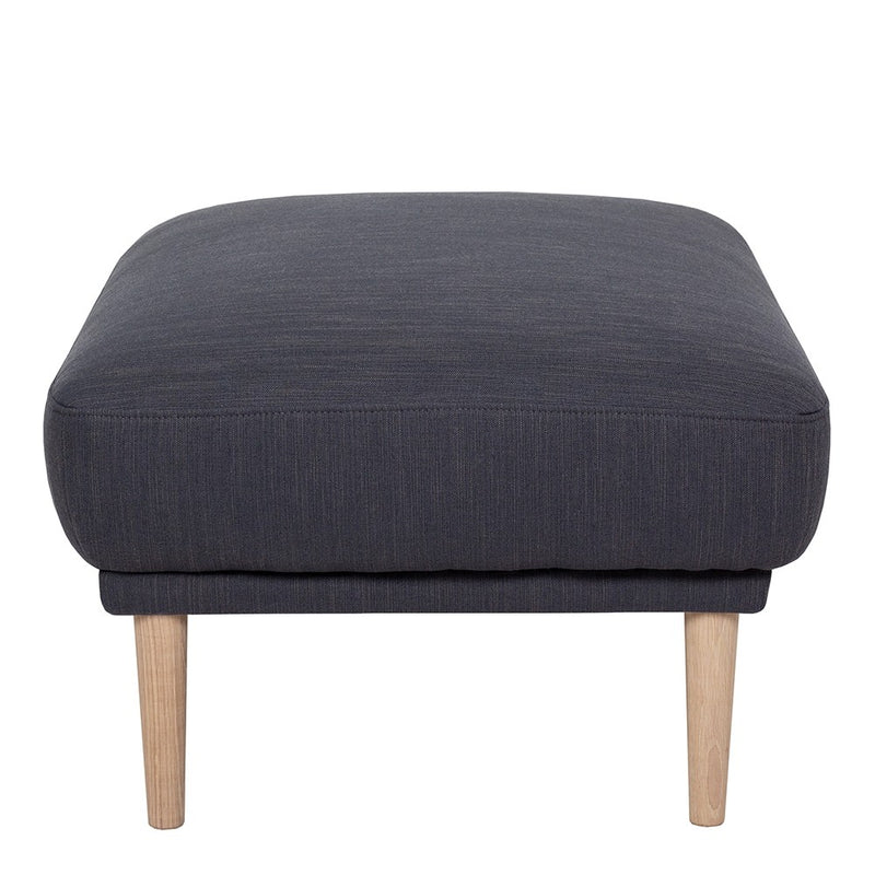 Larvik Fabric Foot Stool With Oak Legs by Lavishway | Stools & Pouffes-40700