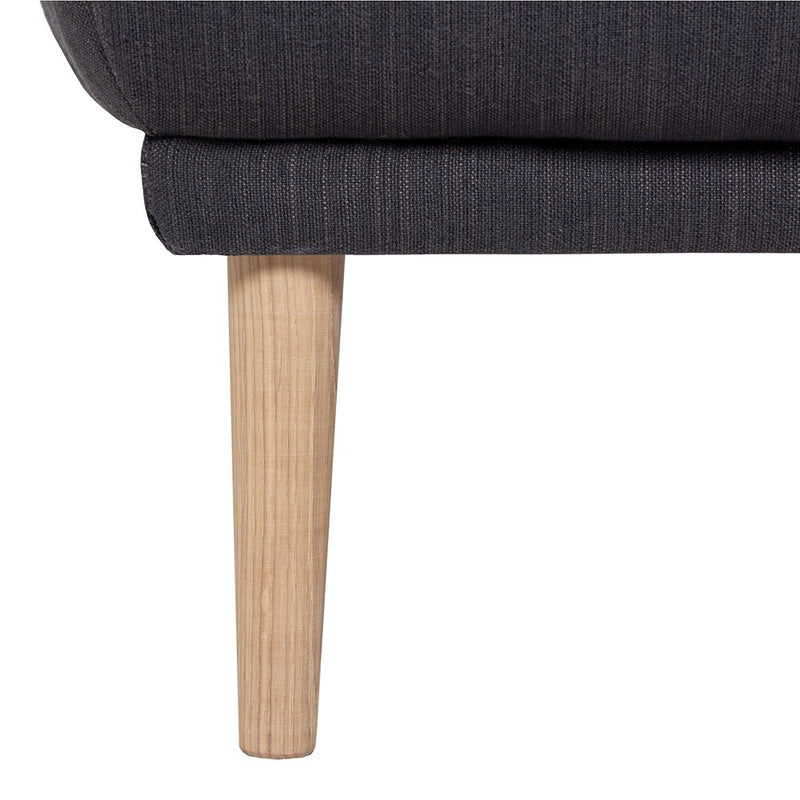 Larvik Fabric Foot Stool With Oak Legs by Lavishway | Stools & Pouffes-40701