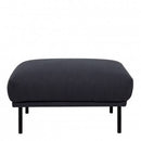 Larvik Fabric Footstool with Black Legs by Lavishway | Stools & Pouffes-40703