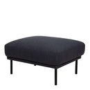 Larvik Fabric Footstool with Black Legs by Lavishway | Stools & Pouffes-40704