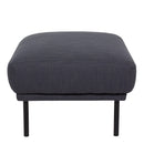 Larvik Fabric Footstool with Black Legs by Lavishway | Stools & Pouffes-40705