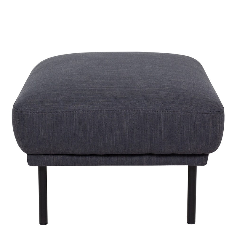 Larvik Fabric Footstool with Black Legs by Lavishway | Stools & Pouffes-40705