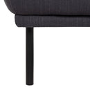 Larvik Fabric Footstool with Black Legs by Lavishway | Stools & Pouffes-40706