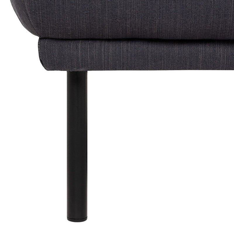 Larvik Fabric Footstool with Black Legs by Lavishway | Stools & Pouffes-40706