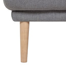 Larvik Fabric Grey Foot Stool With Oak Legs by Lavishway | Stools & Pouffes-40711