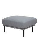 Larvik Fabric Grey Footstool with Black Legs by Lavishway | Stools & Pouffes-40714