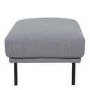 Larvik Fabric Grey Footstool with Black Legs by Lavishway | Stools & Pouffes-40715