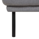 Larvik Fabric Grey Footstool with Black Legs by Lavishway | Stools & Pouffes-40716