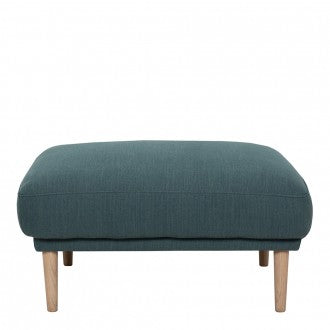 Larvik Fabric Dark Green Footstool by Lavishway | Stools & Pouffes-40720