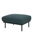 Larvik Fabric Footstool with Black Legs by Lavishway | Stools & Pouffes-40724