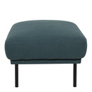 Larvik Fabric Footstool with Black Legs by Lavishway | Stools & Pouffes-40725
