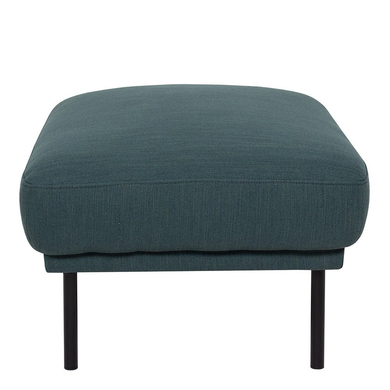 Larvik Fabric Footstool with Black Legs by Lavishway | Stools & Pouffes-40725