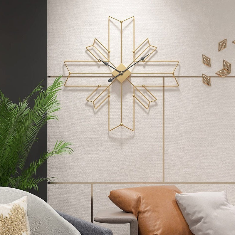 Europe Cross Shaped Metal Wall Clock by Lavishway | Wall Clocks-50641