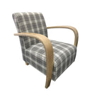 Restmore Tartan Check Cappuccino Armchair by Lavishway | Armchairs-37556