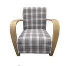 Restmore Tartan Check Cappuccino Armchair by Lavishway | Armchairs-37557