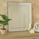 Silver Art Deco Beveled Decorative Mirror by Lavishway | Wall Mirrors-41679
