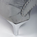 Dorchester Grey Velvet Tufted Luxury Chaise by Lavishway | Chaise Lounges-37390