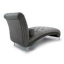 Dorchester Grey Velvet Tufted Luxury Chaise by Lavishway | Chaise Lounges-37387