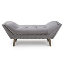 Mulberry Buttoned Grey Velvet Chaise Lounge by Lavishway | Chaise Lounges-37346
