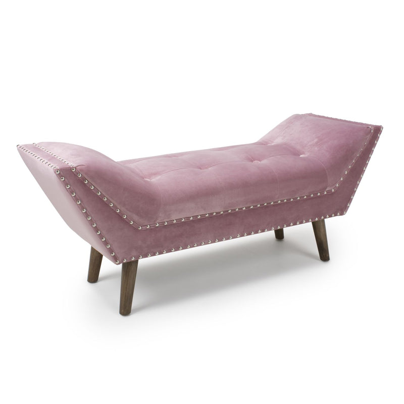 Mulberry Brushed Velvet Tufted Button Chaise by Lavishway | Chaise Lounges-37319