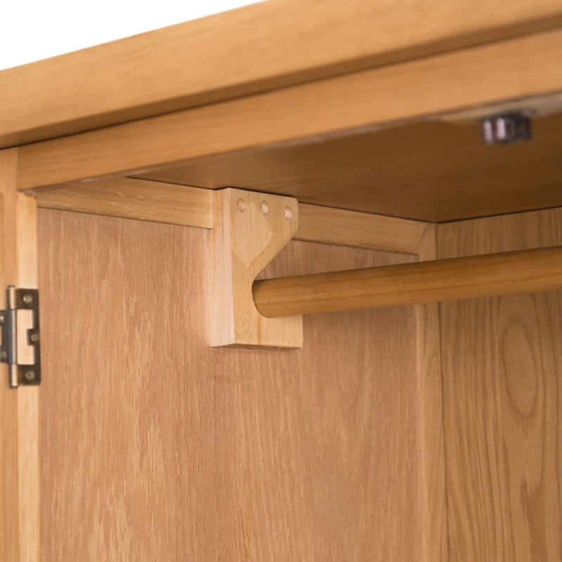 Chunky Oak 2 Doors 2 Drawers Wardrobe by Lavishway | Wardrobe-32550