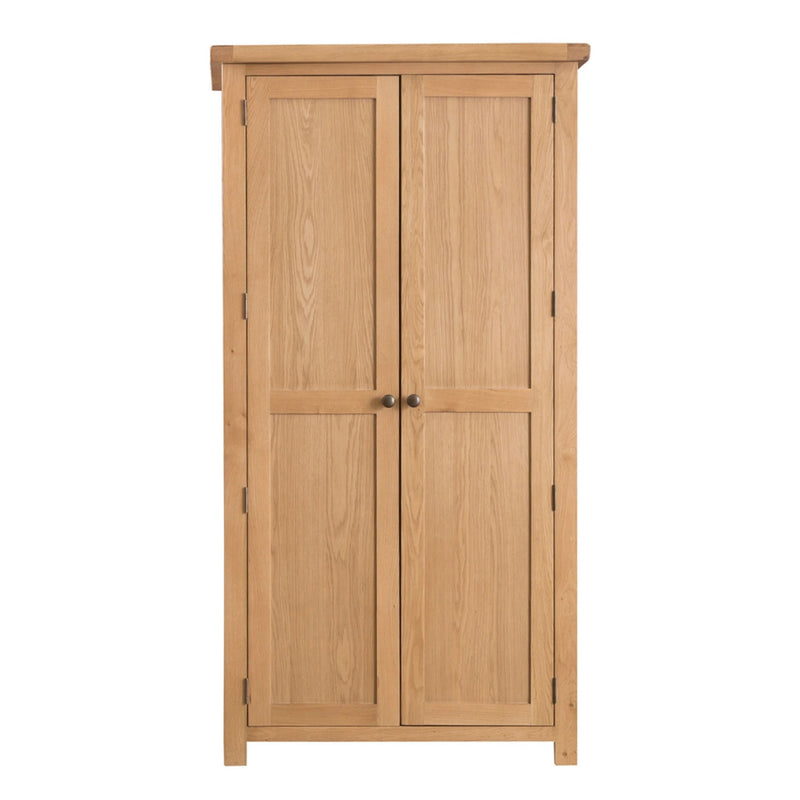 Chunky Oak Solid Wood 2 Doors Wardrobe by Lavishway | Wardrobe-32620