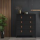 Barcelona Matt Black 2 Over 3 Chest of Drawer by Lavishway | Chest Of Drawers-30240