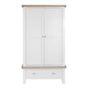Tattershall Oak Top Large White Wardrobe by Lavishway | Wardrobe-32927